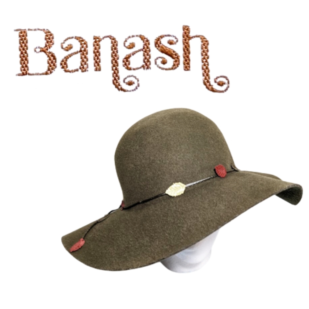 Vint. BANASH BOSTON Wide Brim Boho Floppy Hat